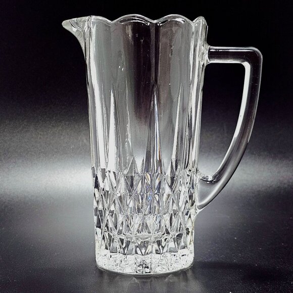 Cristal d'Arques Longchamp Pint Pitcher 6" Cut Crystal Glass vintage - Picture 1 of 11